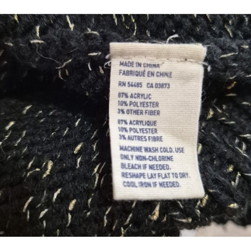 American Eagle Women's Black with Gold Thread Boyfriend Crewneck Sweater Size XL - Picture 5 of 8